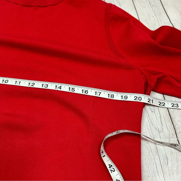 talbots petite red mock tutleneck knit top sz XL banded waist business casual - Picture 5 of 8